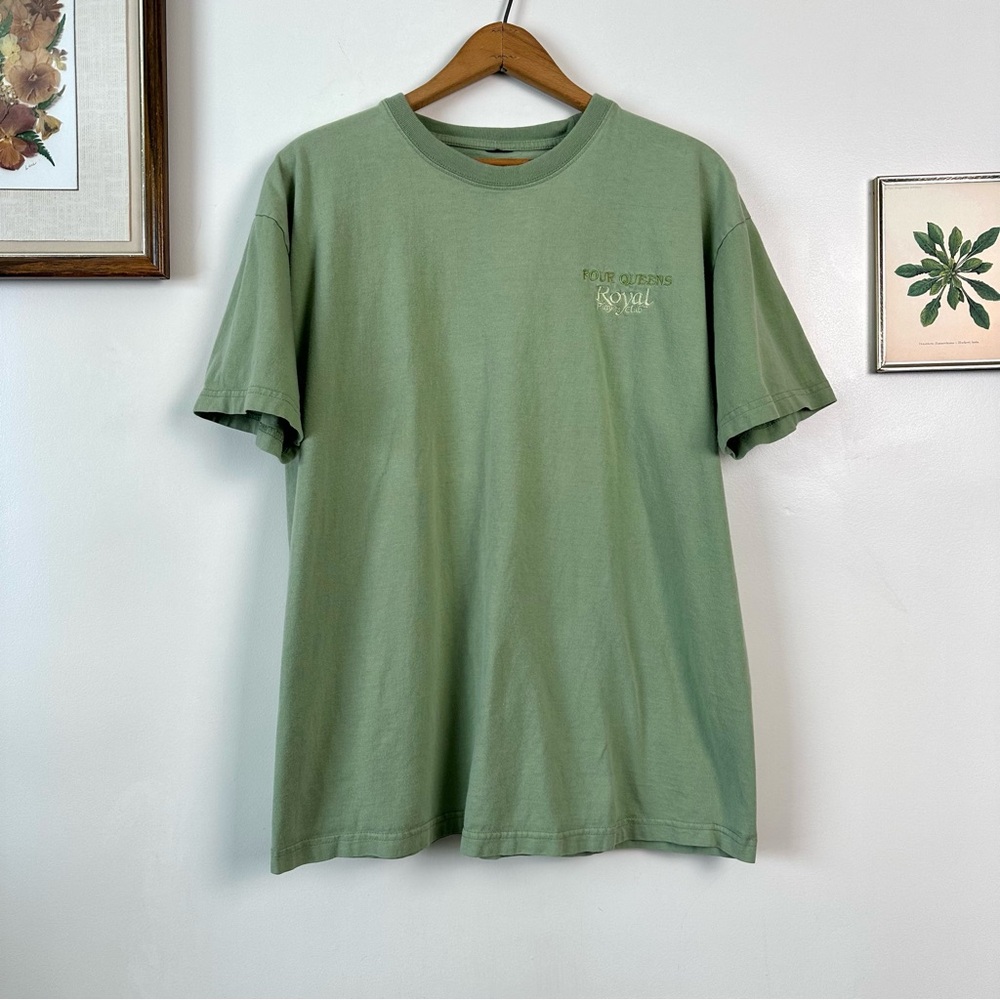 *FreeAddOn Mint Green Four Queens Royal Players Club Embroidered Tee